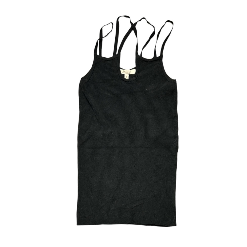 Maje strappy black ribbed tank top